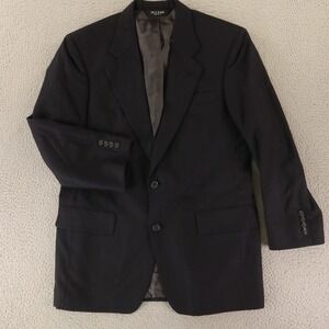 VTG Jos A Bank Jacket 39R M Blue 100% Wool Self Stripe Navy Blazer